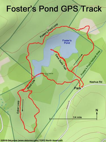 GPS track around Foster's Pond in southern New Hampshire