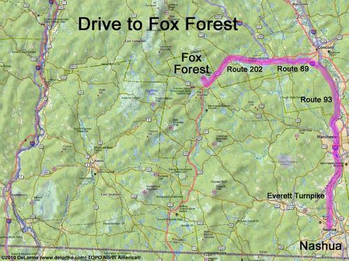 Fox Forest drive route