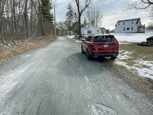 parking in February at Frances Hill Wildlife Sanctuary in northeast MA