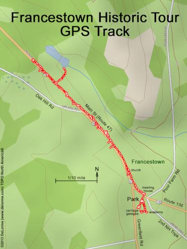 GPS track at Francestown in New Hampshire