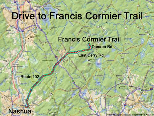 Francis Cormier Trail drive route