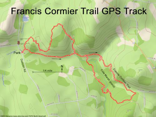 GPS track in January at Francis Cormier Trail in southern NH