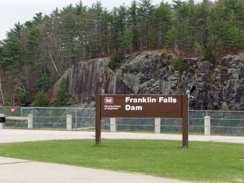 sign in a small park at the far end of Franklin Falls Dam in New Hampshire
