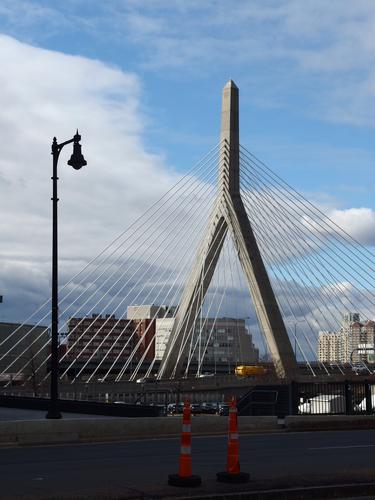 Zakim Bridge as seen from the Freedom Trail in Boston, MA