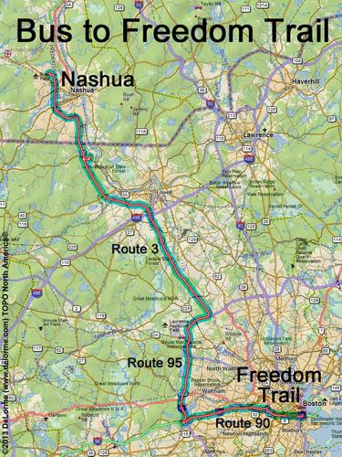 Freedom Trail drive route