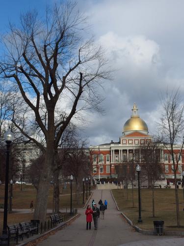 Massachusetts State House along the Freedom Trail in Boston, MA