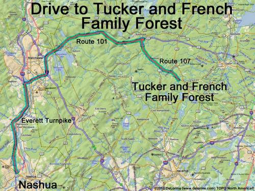 Tucker and French Family Forest drive route