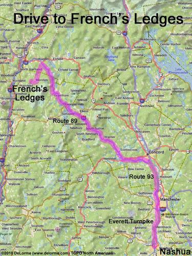 French's Ledges drive route
