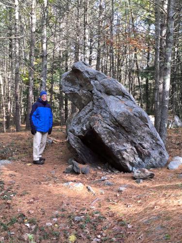 Fred stands by Frog Rock in southern New Hampshire