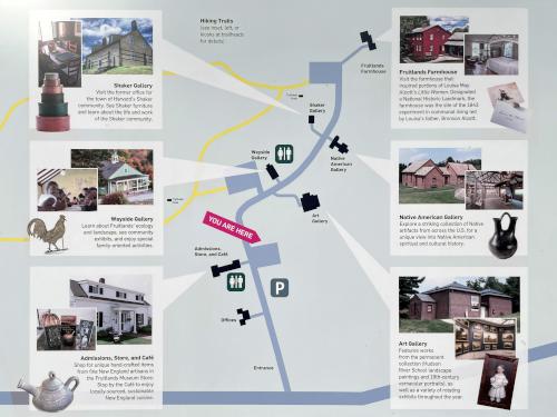 map of the Fruitlands Museum buildings in northeast Massachusetts