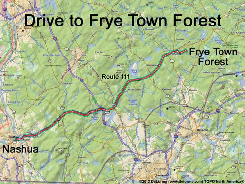Frye Town Forest drive route