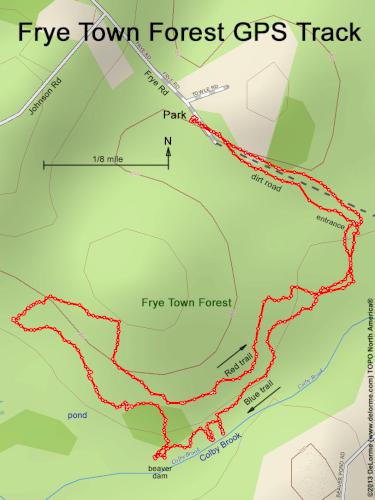 GPS track at Frye Town Forest in Kingston, New Hampshire