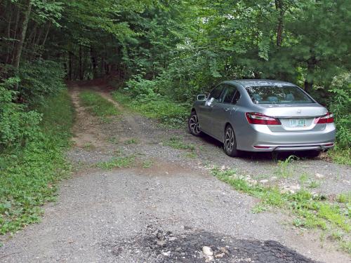 parking at Frye Town Forest in Kingston, New Hampshire