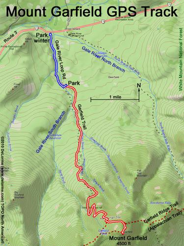 GPS track to Mount Garfield in New Hampshire