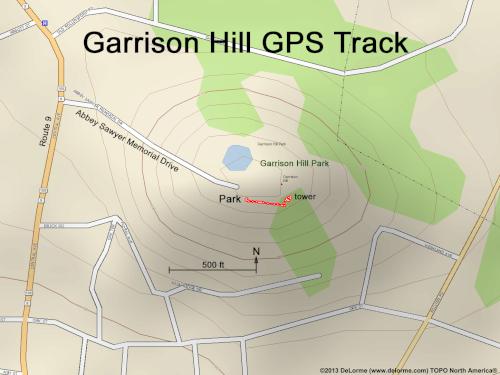 GPS track at Garrison Hill in southeastern New Hampshire