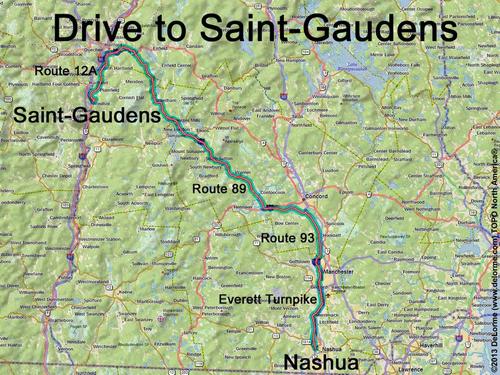 Saint-Gaudens drive route