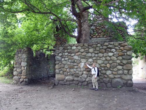 stonewall of Bancroft Castle at Gibbet Hill near Groton in northeastern Massachusetts