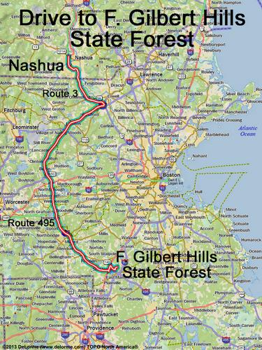 F. Gilbert Hills State Forest drive route