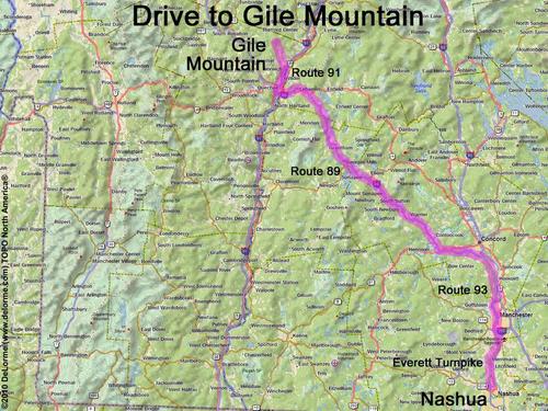 Gile Mountain drive route