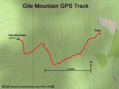 GPS track to Gile Mountain in Vermont