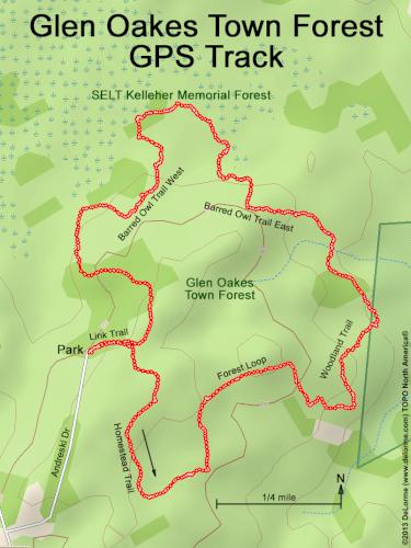 GPS track at Glen Oakes Town Forest in New Hampshire