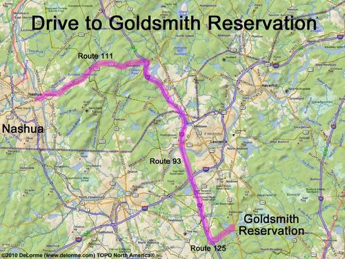 Goldsmith Reservation drive route