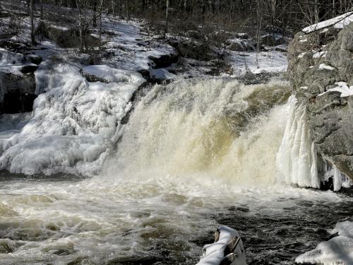 Gonic Falls in February at Gonic Trails near Rochester in southeast New Hampshire