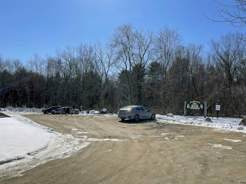 parking lot in February at Gonic Trails near Rochester in southeast New Hampshire