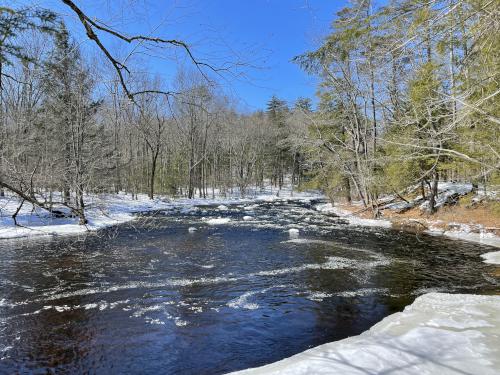 Isinglass River in February at Gonic Trails near Rochester in southeast New Hampshire