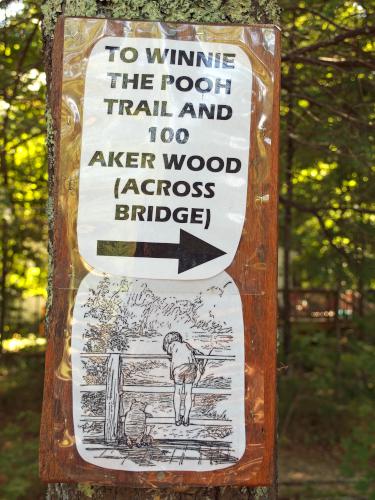 sign to the Pooh Trail at Goodwill Conservation Area in southeastern New Hampshire