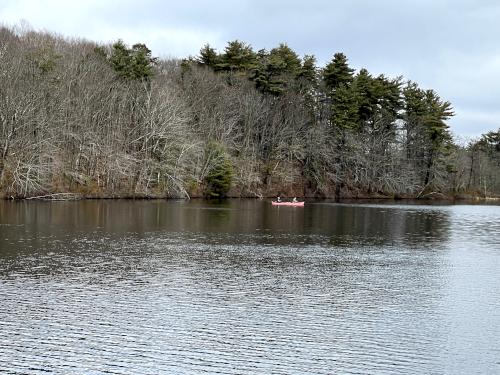 canoe in March at Gordon College Woods in northeast MA