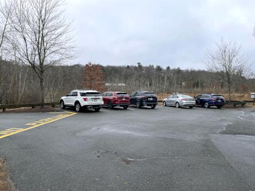 parking in March at Gordon College Woods in northeast MA
