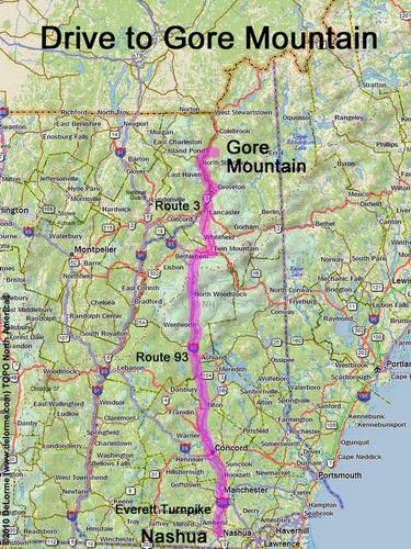 Gore Mountain drive route