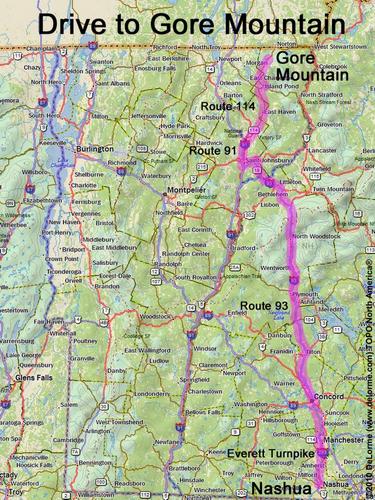 Gore Mountain drive route