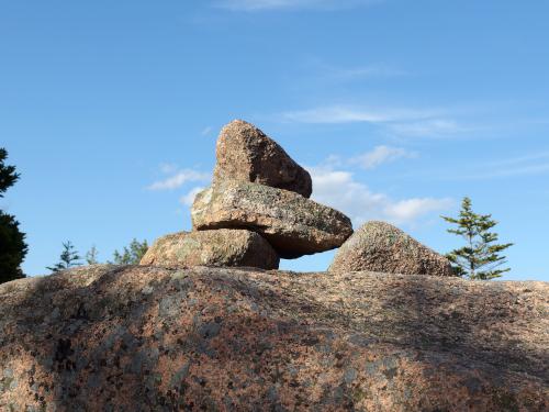 Bates Cairn on Gorham Mountain at Acadia National Park in Maine