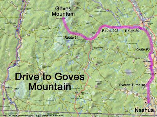 Goves Mountain drive route