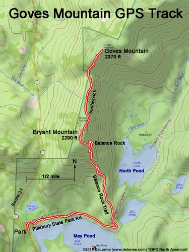 GPS track to Goves Mountain in New Hampshire