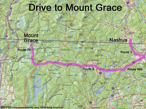 Mount Grace drive route