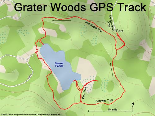 GPS track through Grater Woods at Merrimack in New Hampshire