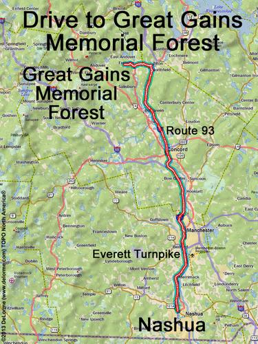 Great Gains Memorial Forest drive route