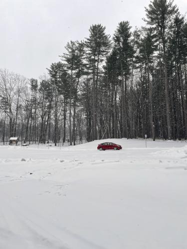 parking in February at Greeley Park in Nashua, New Hampshire