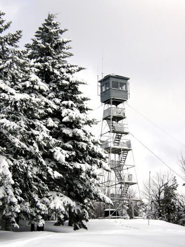 February view of the fire tower on Green Mountain in eastern New Hampshire