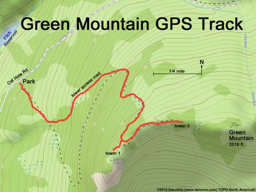 GPS track to Green Mountain in New Hampshire