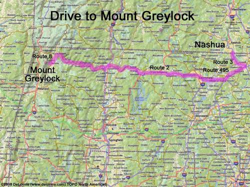 Mount Greylock drive route