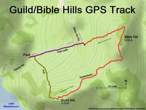 GPS track to Guild/Bible Hills in New Hampshire