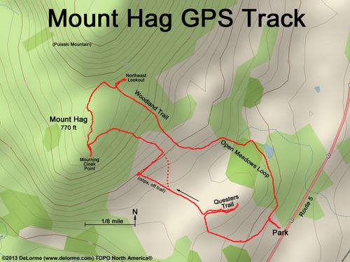GPS track at Mount Hag in eastern Vermont