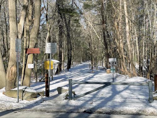 hike start in January at Haggetts Pond in northeast MA
