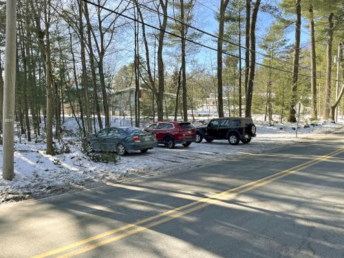 parking in January at Haggetts Pond in northeast MA