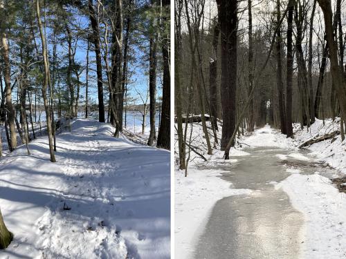 trails in January at Haggetts Pond in northeast MA