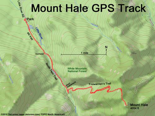 GPS track to Mount Hale in New Hampshire